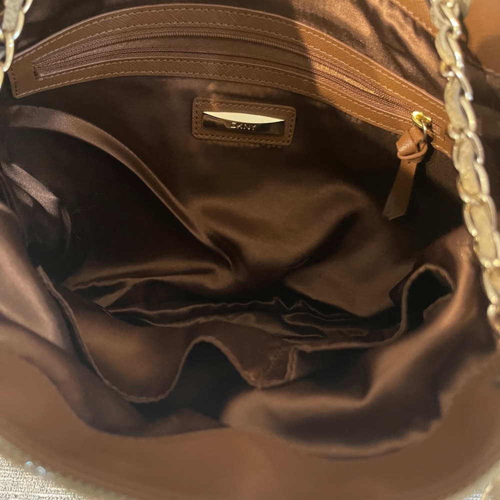 Dkny Metallic Python Snakeskin Chain Shoulder Bag… - image 4